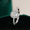 S925 Silver T-Step Square Moissanite Ring-0-0