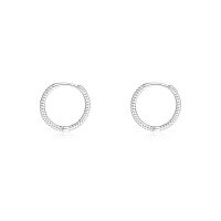 wholesale S925 Sterling Silver Women's Minimalist Hoop Earrings, Small Designer Ear Clips-E3490-Platinum 8MM 925 Silver