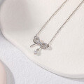 wholesale 925 Sterling Silver Bow Necklace for Women, Summer Ins Style, Luxe Minimalist, Unique New Collarbone Chain Jewelry-0-2