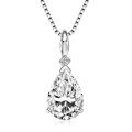 Sterling Silver Fashion Pendant Necklace with Moissanite-0-12