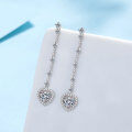 wholesale S925 Sterling Silver Moissanite Love Earrings and Ear Pendants, Simple and Luxurious Ins Style, Valentine's Day Gift for Girlfriend-0-1