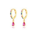 wholesale Brass Luxury High-end Crystal-embellished Colored Teardrop Ear Cuffs,ins。-0-6