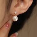 wholesale S925 Silver Summer Short Style Elegant Synthetic Pearl Earrings Korean Version Simple Earrings M00192-0-2