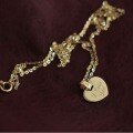 wholesale 9K Solid Gold Korean Factory I Love You Heart Coin Pendant Necklace for Girlfriend-0-2