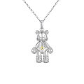 wholesale 925 Silver Original Design Cute Cartoon Bear Necklace for Women, High-End Fashion Jewelry Wholesale, Versatile Trendy Necklace for Women-0-4