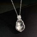 wholesale Plated Silver New Chinese Style Gourd Necklace for Women, Hydrogrossular Quartz Jade, Live Streaming Hit Wholesale, Minimalist Tourist Attraction Goods-0-1