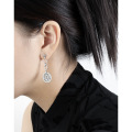 wholesale S925 metal original niche design French elegant high-end pearl and diamond fishtail earrings for women-0-3