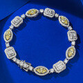 wholesale 925 Sterling Silver 4*8 Marquise Yellow Diamond High-Carbon Diamond Unique and Stylish Design Women's Bracelet-0-5