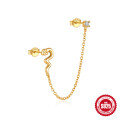 wholesale 925 Sterling Silver New Style Fringe Chain Colorful Crystal Snake Earrings-0-7