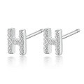 wholesale Metal material: 925 Sterling Silver Earring type: Stud Earrings Style: Luxury, High-end Feature: Inlaid with Zircon Design: 26 Letters Target audience: Women Use: Cross-border wholesale-0-12