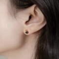wholesale 925 Sterling Silver Japanese and Korean New Fashion OLS925 Square Sugar Small Stud Earrings Hollow Nano Green Zircon Earrings for Women, One-Piece Drop Shipping-0-1