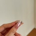 wholesale S925 sterling silver INS-style versatile women's ring with exquisite diamond-shaped round diamond embellishment and creative fashion design-0-3