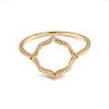 wholesale 925 Sterling Silver Gold-Plated Minimalist Geometric Stackable Beaded Edge Ring for Women - Factory Direct Wholesale-0-4