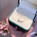 wholesale S925 Sterling Silver 18K Gold Necklace with Brilliantly Set Aquamarine Topaz Bow Pendant Choker-0-4