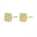 S925 Silver Moissanite Stud Earrings Hip-Hop Square Rhombus Sugar-0-3