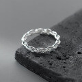 wholesale S925 sterling silver stylish braided twist ring, ins-style exquisite unisex index finger ring R00832-0-2