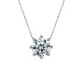 S925 Sterling Silver Moissanite Eight-Claw Necklace, Women's Korean Minimalist Pendant Collarbone Chain-0-3