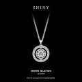 S925 Silver Shining Eight Treasures Compass Pendant Necklace-0-0