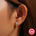 wholesale 925 Sterling Silver Hot Selling Classic Four-Claw Diamond Studded Hoop Earrings, INS。-0-2