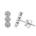 Sterling Silver Square Moissanite Stud Earrings for Women-0-35