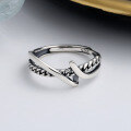 wholesale S925 sterling silver retro geometric irregular ring hip-hop sweet cool style design Thai silver index finger ring for women-0-1