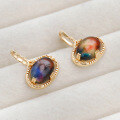 wholesale S925 Silver Plated 14K Gold Japanese-style Small Retro Multi-color Stone Pendant-0-3