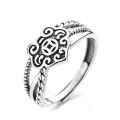 wholesale S925 Sterling Silver Retro Ethnic Style Double Layer Auspicious and Propitious Ring Creative and Meaningful Fashion Index Finger Ring-0-4