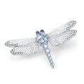 wholesale S925 Silver Designer Natural Gemstone Brooch Dragonfly Design Classical and Elegant with Peridot-0-7