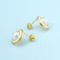 wholesale S925 Silver Retro Elegant Christmas Earrings, Versatile Enamel Pearl Socialite Stud Ear Accessories Wholesale-0-2