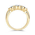 925 Sterling Silver Three-Stone Moissanite Ring, Women's Trendy Minimalist Design-0-3