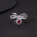wholesale S925 Sterling Silver Crown Natural Topaz Ring with Garnet and Diopside, New Style for Cross-Border Trade-0-3
