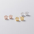 wholesale S925 Sterling Silver Stud Earrings Women's Korean Style Minimalist Cute Puppy Paw with Diamond Studs-0-1