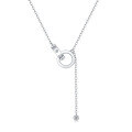wholesale S925 Sterling Silver Moissanite Interlocking Pendant Necklace for Women with Chain, Ready to Ship-0-5