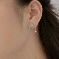 wholesale S925 Sterling Silver Light Luxury High-end Snowflake Design Round Diamond Zirconia Exquisite Creative Earrings-0-2