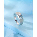 wholesale 925 Sterling Silver Men's Moissanite Ring, Niche Style, Unisex Couple Band, Trendy and Masculine, Frosted Finish, 50-Point Diamond-0-5