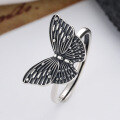 wholesale S925 Sterling Silver Tian Guan Ci Fu Hua Cheng Butterfly Ring Ins Trend Retro Minimalist Style Niche Exaggerated Knuckle Ring-0-0