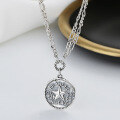 wholesale S925 Sterling Silver Patchwork Pendant with Five-Pointed Star Pattern and English Letters Retro Fashion Rui Li Necklace-0-3