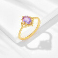 wholesale Vintage-style summer new crown bubble ring with luxurious natural amethyst and lace detailing, available in stock Place the metal material at the beginning-0-0