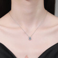 Sterling Silver Moissanite Gourd Pendant Necklace, Wholesale Women's Luxury Minimalist Choker-0-2