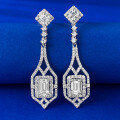 wholesale S925 silver new jewelry 1ct white zircon green diamond earrings women cross-border wish hot selling-0-5