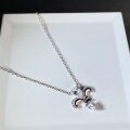 wholesale 925 silver plated with 18K gold iris flower necklace, elegant and versatile fashion retro water drop necklace-0-2