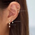 wholesale S925 Sterling Silver Ins Minimalist Three-zircon Stud Earrings,-0-1