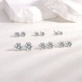 wholesale S925 Sterling Silver Six-Prong Moissanite Stud Earrings, Minimalist Design, Women's Independent Website Best-Selling Jewelry-0-2