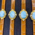 wholesale S925 Silver Natural Larimar Cabochon Strap Convertible Pendant Bracelet Live Stream Supply Chain-0-0