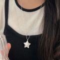 wholesale S925 Sterling Silver Five-Pointed Star Necklace for Women, Small and Minimalist, Luxury Advanced Feel, Star Pendant Choker, New Edition, Korean Style-0-2