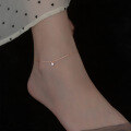 wholesale S925 silver Nalan sweet minimalist single diamond fresh anklet for women, summer fashion girly ankle chain S4621-0-2