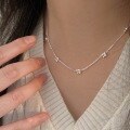wholesale S925 Sterling Silver Korean Style Small Cherry Necklace for Women, Ins Forest Fresh and Versatile Collarbone Chain-0-0