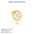 wholesale S925 Sterling Silver Round Vintage Button Earrings With Inlaid White Shell, Luxury Advanced Style, Cross-border Wholesale-0-17
