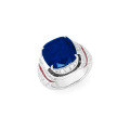 wholesale Metal: 925 Silver Gold Plated High Carbon Diamond, Royal Blue Cocktail Party Jewelry Versatile Women's Ring-0-5