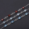 wholesale S925 Sterling Silver Light Luxury Matching Natural Topaz Bracelet for Women, European and American Style Personality Natural Colored Gemstone Garnet Bracelet-0-2